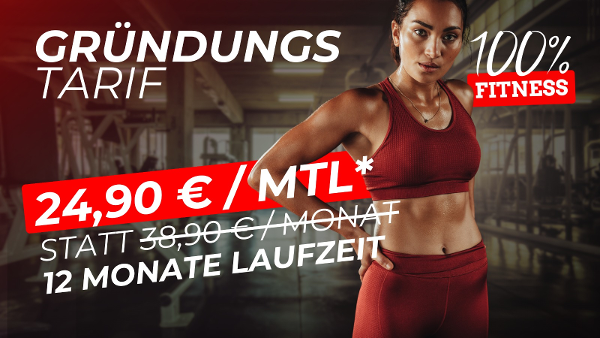 🎉 100% Fitness Neueröffnungsangebot - 12 Monate 🎉