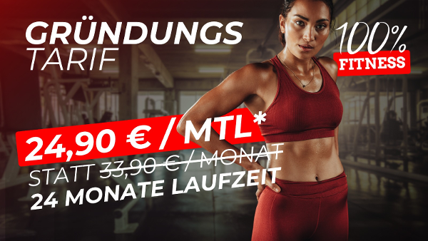 🎉 100% Fitness Neueröffnungsangebot - 24 Monate 🎉