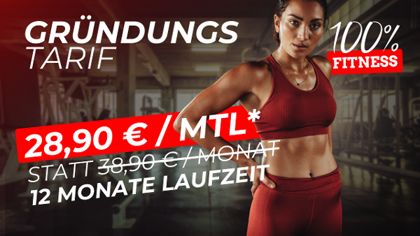 🎉 100% Fitness Neueröffnungsangebot - 12 Monate 🎉